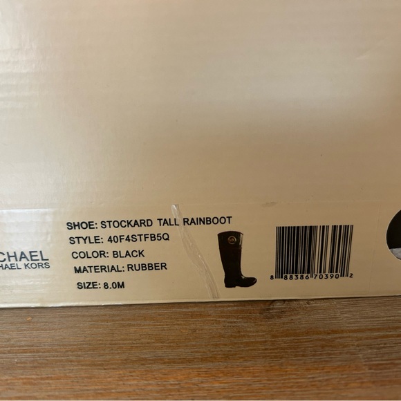 Michael Kors Stockard Tall Rain Boot Black Sz 8 - Picture 6 of 6